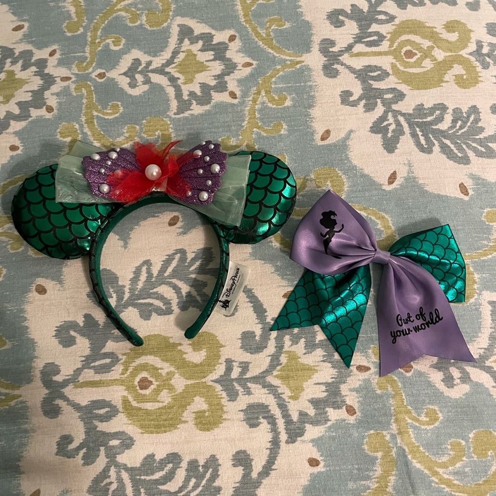 Disney Parks Ariel Minnie Ears and Bow